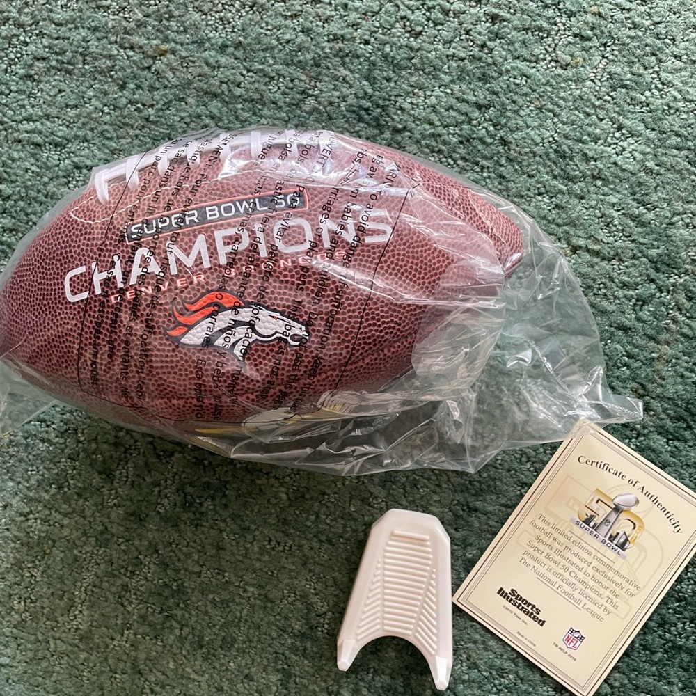 MINI FOOTBALL 🏈 SUPER BOWL L BRONCOS/ PANTHERS:24-10 FOR SALE!